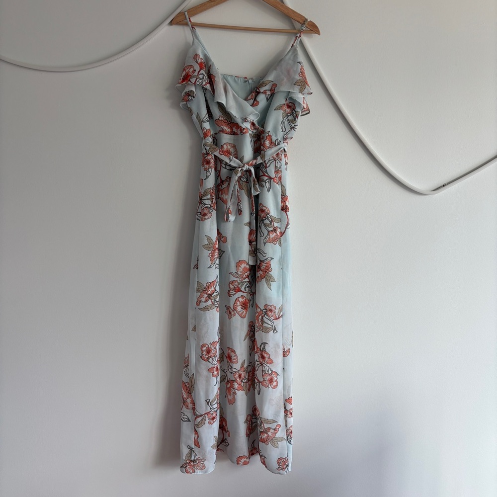 J.O.A Blue Floral Maxi Dress